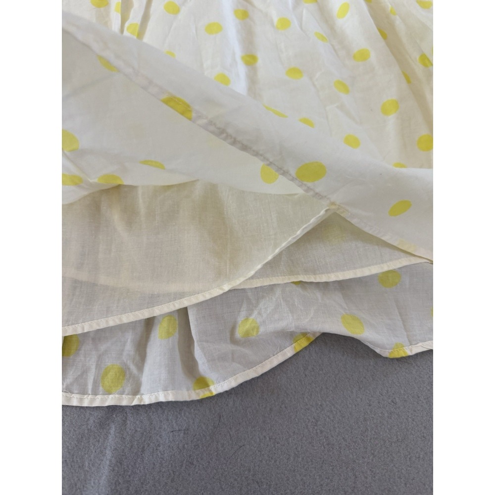 Anthropologie WHIT TWO Polka Dot Maxi Dress in Yellow & White Cotton Size M - Picture 10 of 16